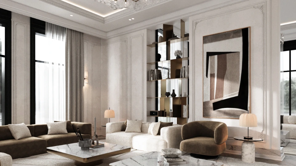 تصميم مجلس نساء نيوكلاسيك فاخر - الدوحة قطر