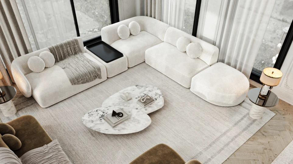 تصميم صالة معيشة مودرن - الدوحة قطر