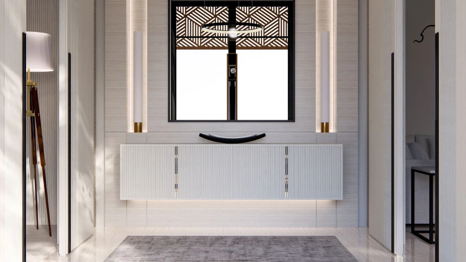 تصميم بهو استقبال رجال مودرن - الدوحة قطر