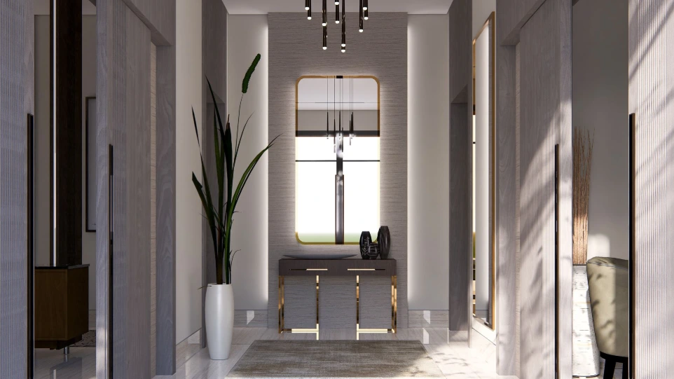 تصميم بهو استقبال مودرن - الدوحة قطر