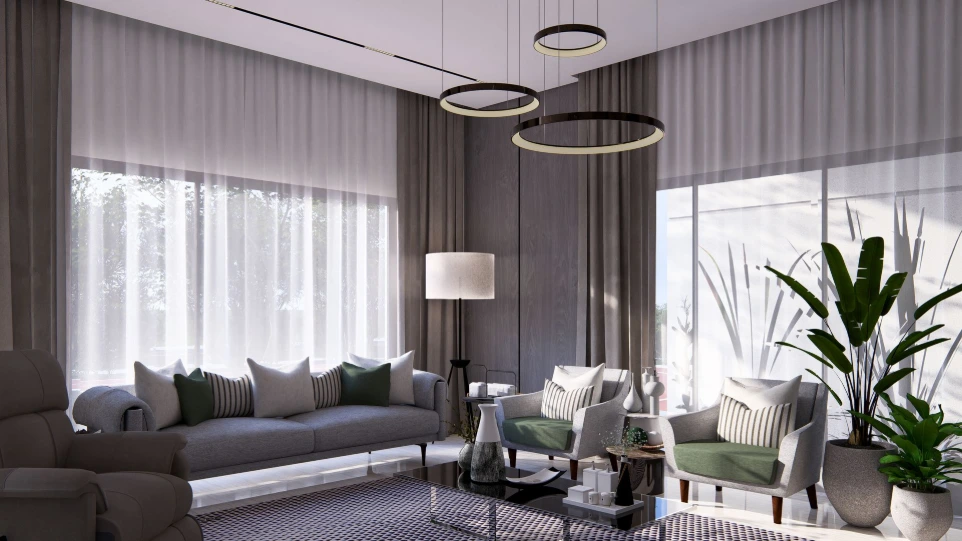 تصميم صالة معيشة مودرن - الدوحة قطر