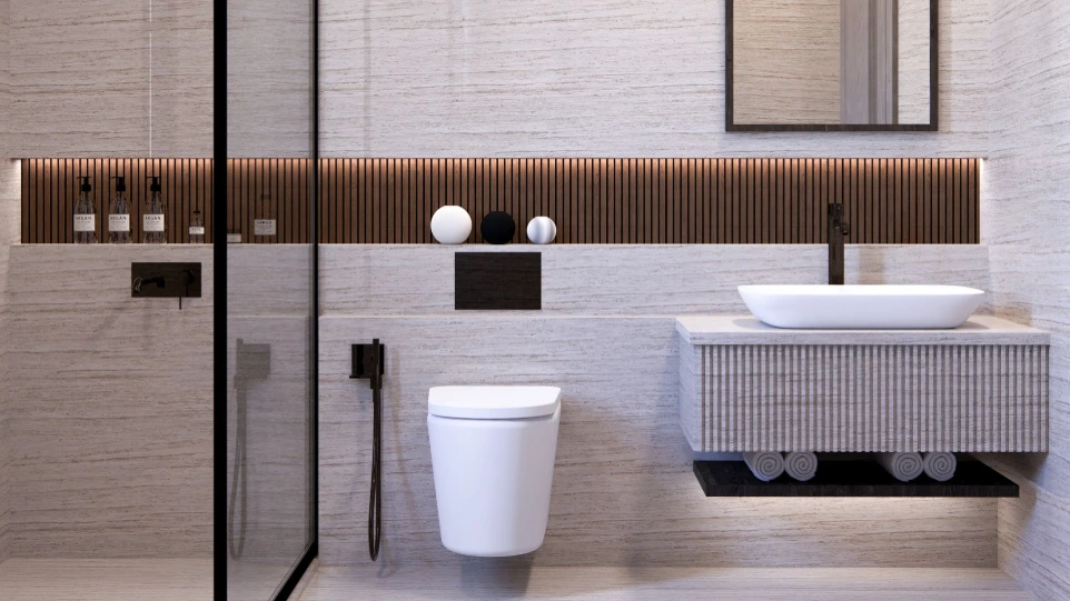 تصميم حمام غرفة نوم مودرن - الدوحة قطر