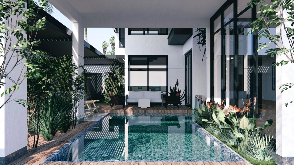 تصميم فناء خلفي فيلا - سلطنة عمان