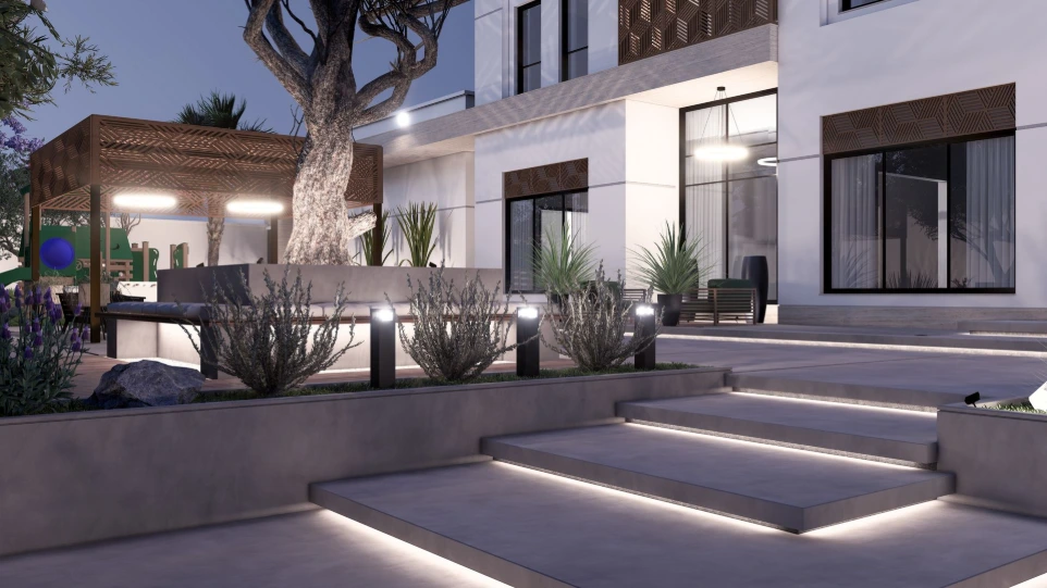 تصميم حديقة فيلا - الدوحة قطر