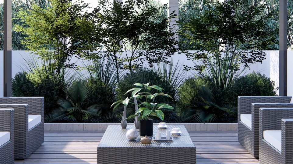 تصميم حديقة سطح فيلا - الدوحة قطر