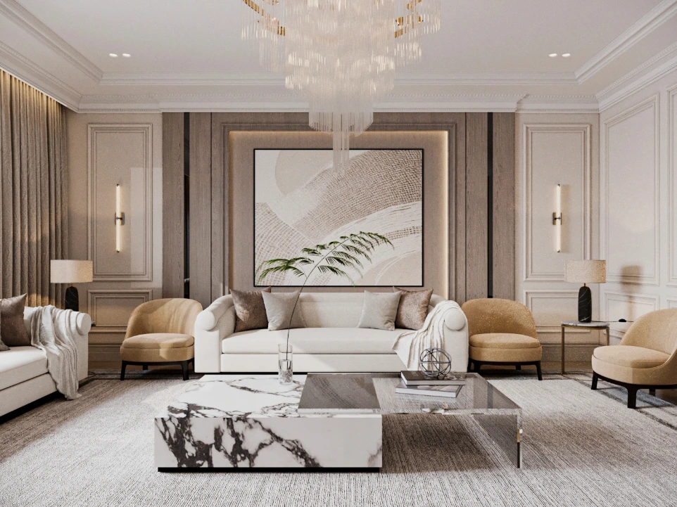 تصميم مجلس ضيافة نيوكلاسيك  | سلطنة عمان