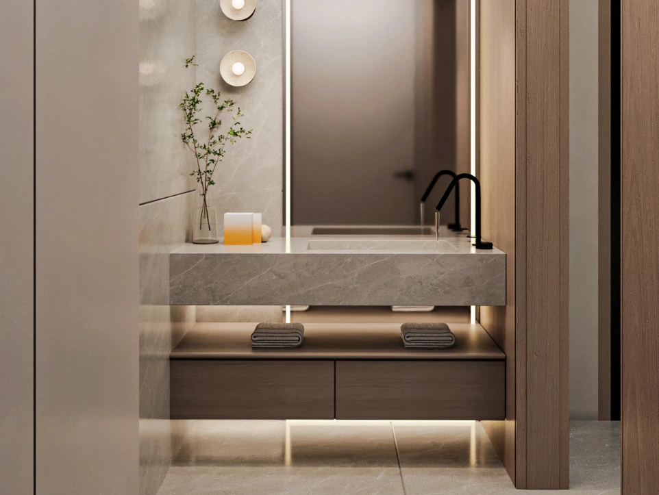 تصميم مغاسل ضيافة مودرن - الدوحة قطر